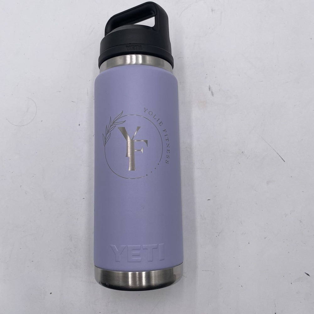 Yeti Rambler 26 OZ Bottle Stainless Cosmic Lilac Purple Chug Cap ENGRAVED SEE PI